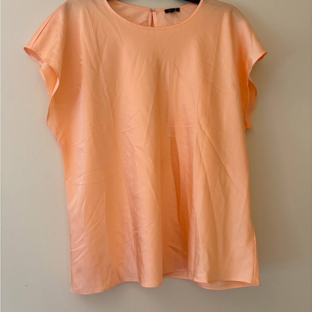 Express Peach Satin Short Sleeve Blouse Women’s XL